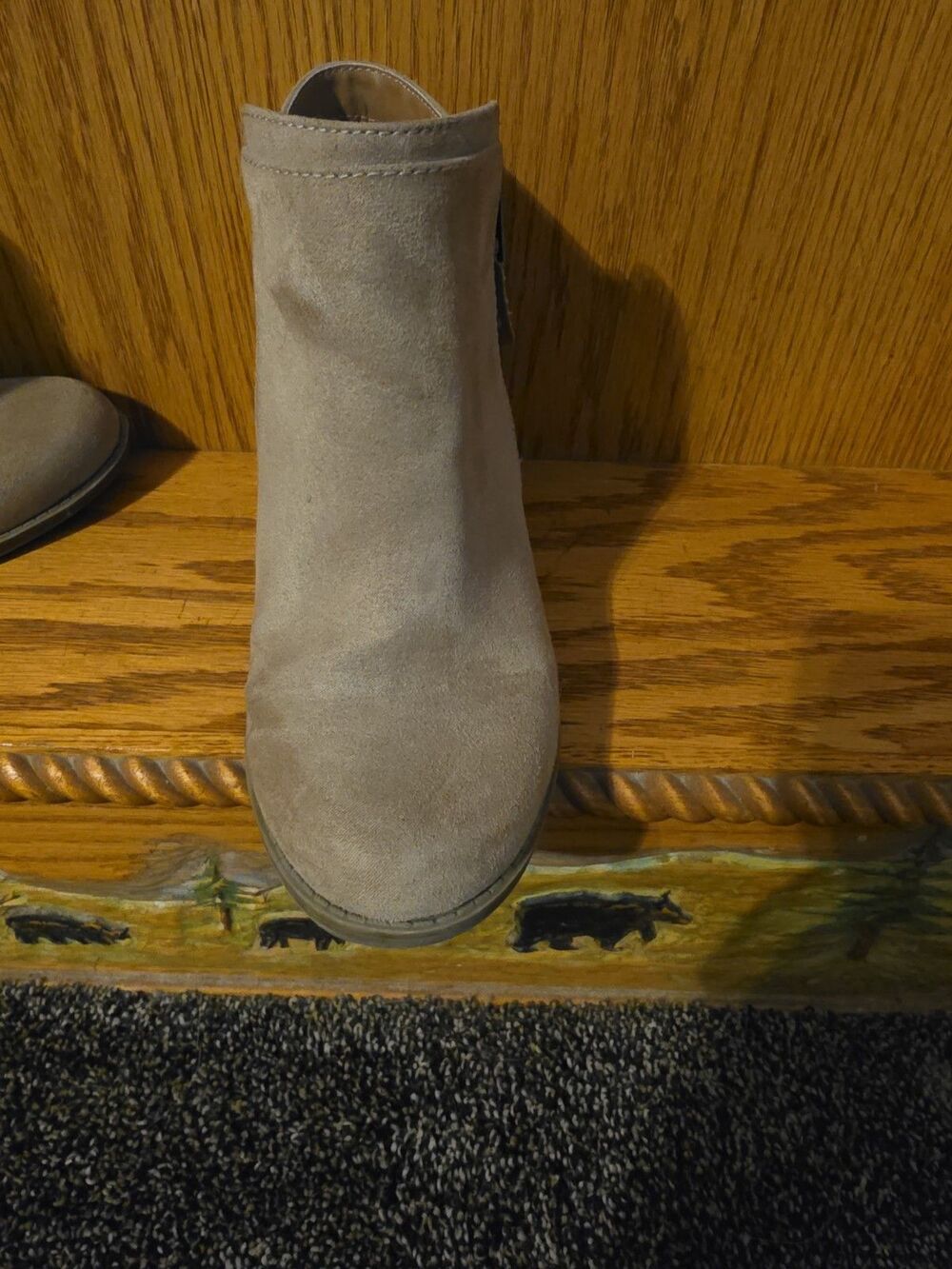 Time And True Tan Faux Suede Ankle Boots Womens Size 6.5 - Picture 7 of 11